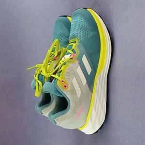 Adidas Terrex Two Flow Trail Shoe Hazy Blue Acid Yellow (W)